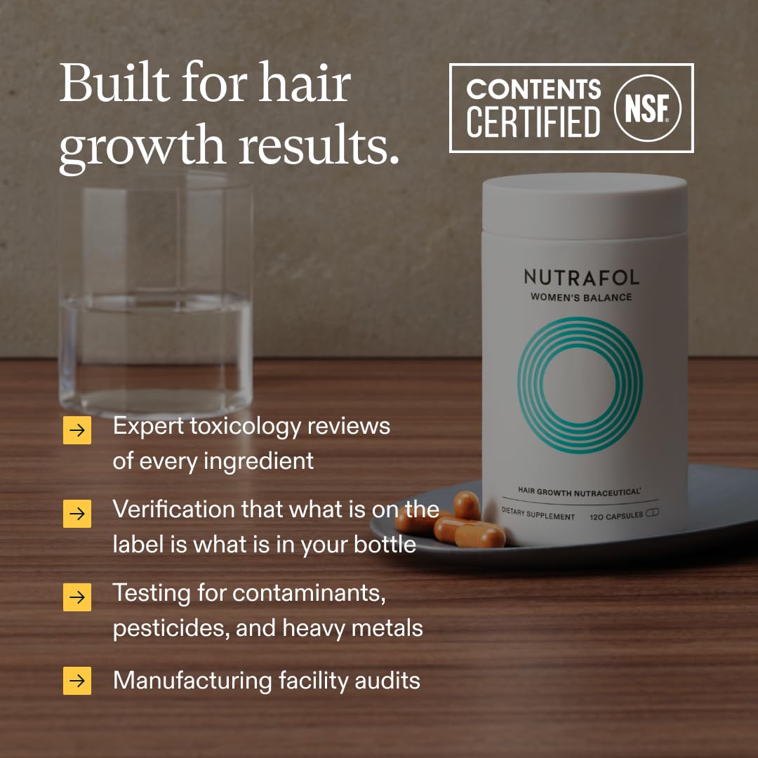 Nutrafol Women's Balance Hair Growth Supplements, Ages 45 and Up, Clinically Proven for Visibly Thicker Hair and Scalp Coverage, Dermatologist