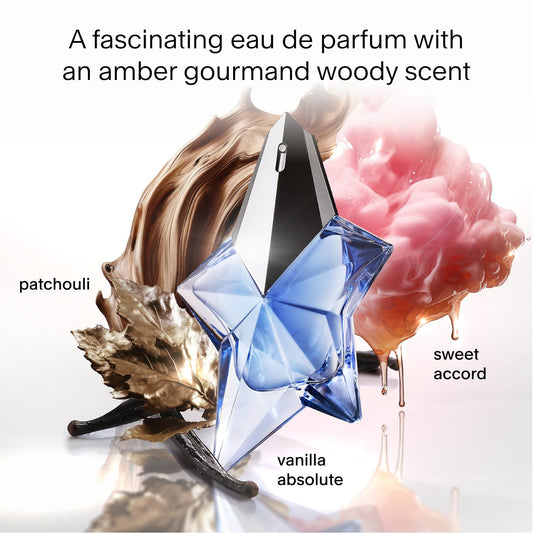 Mugler Angel - Eau de Parfum - Women's Perfume - Ambery & Woody - With Bergamot, Praline, and Patchouli - Long Lasting Fragrance