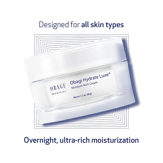Obagi Hydrate Luxe Ultra-Rich Moisturizer – Non-Comedogenic with Tara Seed Extract and Biomimetic Peptides – Night Face Cream for Dry, Sensitive, or Aging Skin