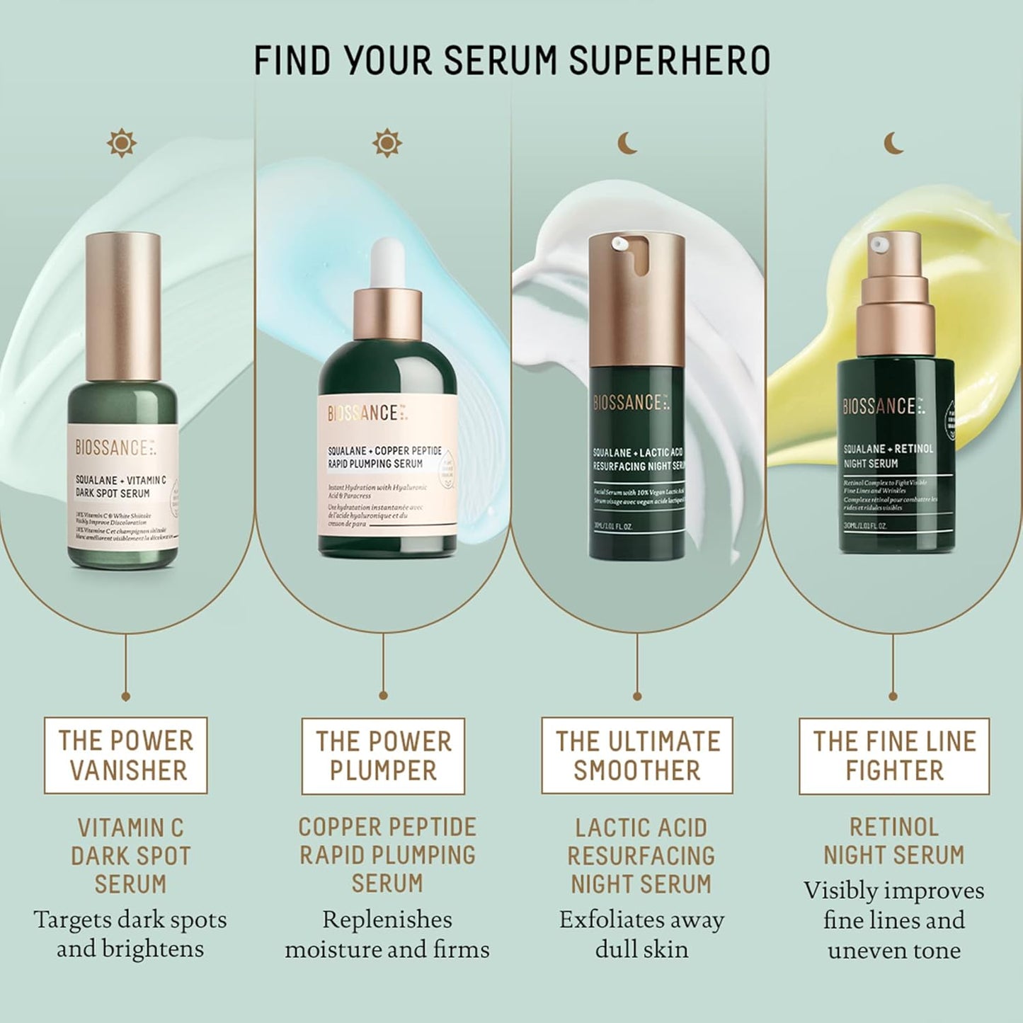 Biossance Squalane + Copper Peptide Rapid Plumping Serum - Face Serum for All Skin Types - Visibly Plumping + Firming Skin, Fine Lines + Wrinkles, Vegan Copper Peptides, Hyaluronic Acid