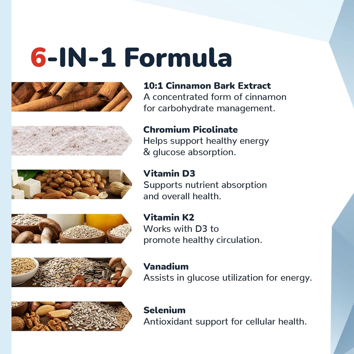 CinnaChroma Capsules - Cinnamon Supplements with 10:1 Extract, Chromium, Vanadium, Selenium, Vitamin D3 & K2 - Natural Sugar Blocker - 30 Capsules