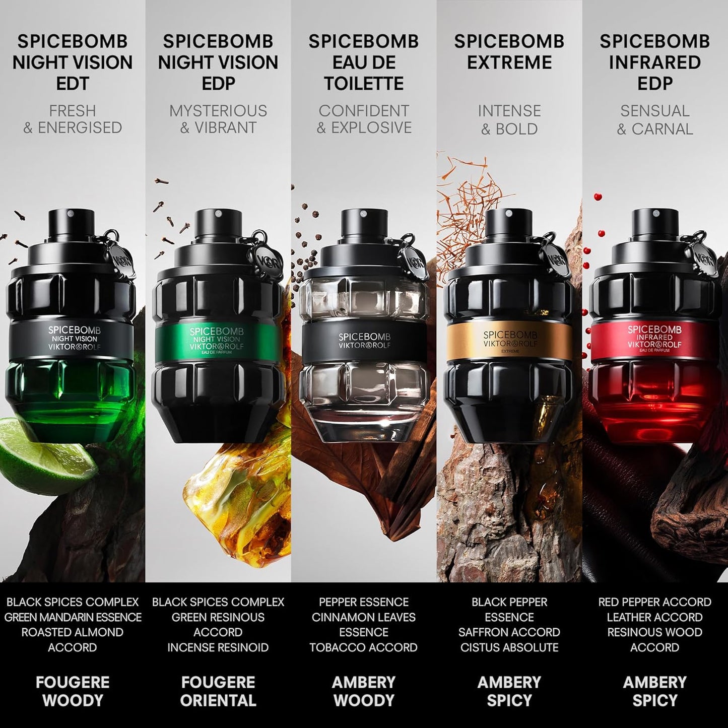 Viktor&Rolf - Spicebomb Nightvision Eau de Toilette - Warm, Spicy & Fresh - Cologne for Men - with Notes of Bergamot Citrus, Black Spices & Rosemary