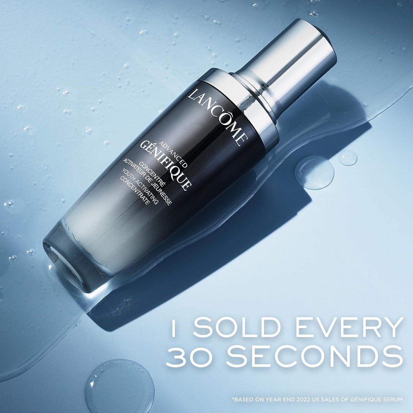 Lancôme Advanced Génifique Radiance Boosting Anti-Aging Face Serum - Visibly Hydrates & Plumps Skin - with Bifidus Prebiotic, Hyaluronic Acid & Vitamin Cg