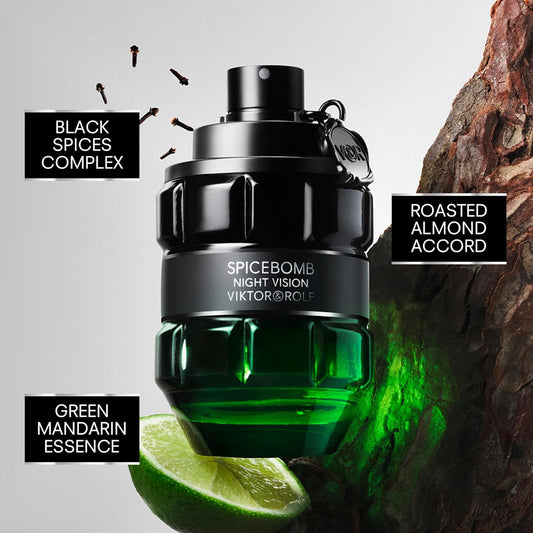 Viktor&Rolf - Spicebomb Nightvision Eau de Toilette - Warm, Spicy & Fresh - Cologne for Men - with Notes of Bergamot Citrus, Black Spices & Rosemary