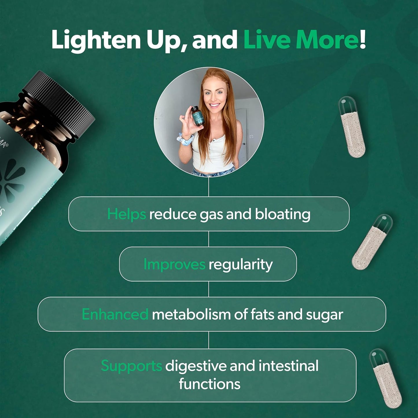 BIOMA Probiotics - Digestive Health Probiotic - Gut Support for Men & Women with Xylooligosaccharides, Tributyrin & Bifidobacterium - Vegan & Gluten Free - 60 Delayed-Release Capsules