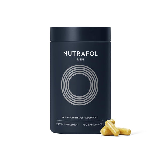 Nutrafol Men's Hair Growth Supplements, Clinically Tested for Visibly Thicker Hair and Scalp Coverage, Dermatologist