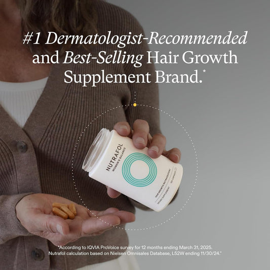 Nutrafol Women's Balance Hair Growth Supplements, Ages 45 and Up, Clinically Proven for Visibly Thicker Hair and Scalp Coverage, Dermatologist