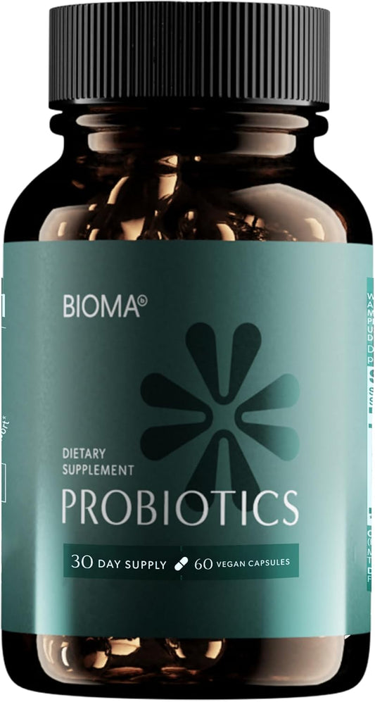 BIOMA Probiotics - Digestive Health Probiotic - Gut Support for Men & Women with Xylooligosaccharides, Tributyrin & Bifidobacterium - Vegan & Gluten Free - 60 Delayed-Release Capsules