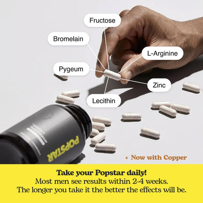 POPSTAR Labs Semen Volume Booster - Men's Semen Health & Fertility Supplement - Doctor Formulated to Increase Load Volume - Made in USA - Non-GMO, Organic, Vegan - 120 Capsules