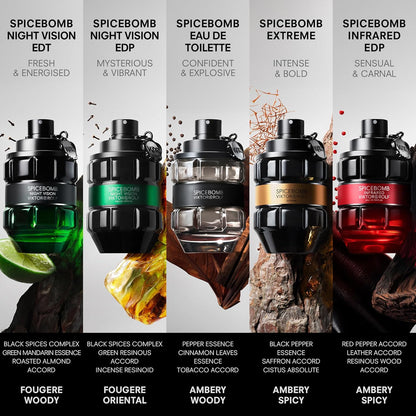 Viktor&Rolf - Spicebomb Nightvision Eau de Toilette - Warm, Spicy & Fresh - Cologne for Men - with Notes of Bergamot Citrus, Black Spices & Rosemary