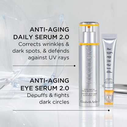 Elizabeth Arden PREVAGE Anti-Aging Face Serum 2.0 for Women, Brightening & Dark Spot Correcting Skincare, With Antioxidant Idebenone Technology