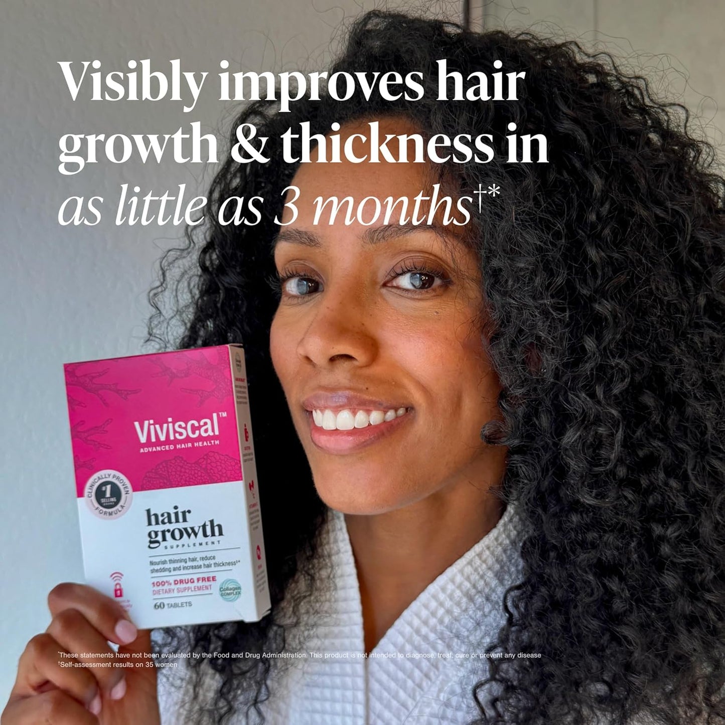 Viviscal Hair Growth Supplements for Women, Thicker Fuller Hair Support for Thinning Hair and Hair Loss, with Biotin and Marine Collagen, Drug-Free, 180 Tablets