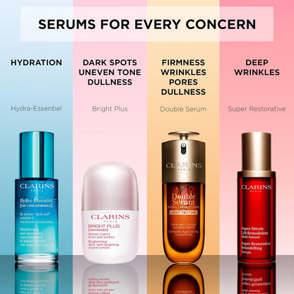 Clarins DOUBLE SERUM LIGHT TEXTURE | Anti Aging Serum | Visibly Firms, Smoothes, Boosts Radiance and Refines Pores | 24H Hydration | Great for Combination to Oily Skin and Humid Climates