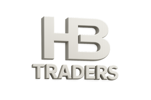 create a 3d logo for HB Trader's in white color